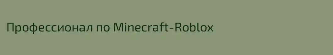 Профессионал по Minecraft-Roblox